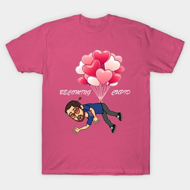 Becoming Cupid Floating Away Design T-Shirt by BecomingCupid